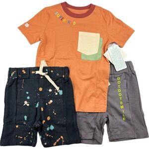 Dot Smile Boys Sz 3 4 Tshirt Shorts 3pc Outfit Lot Summer Spring NWT